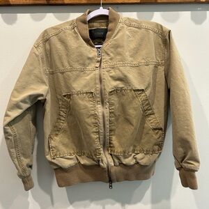 Vintage J. Crew Khaki Cotton Bomber Style Jacket
